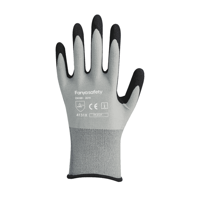 15G-Nylon/Spandex-Futter mit sandfarbener Nitrilbeschichtung