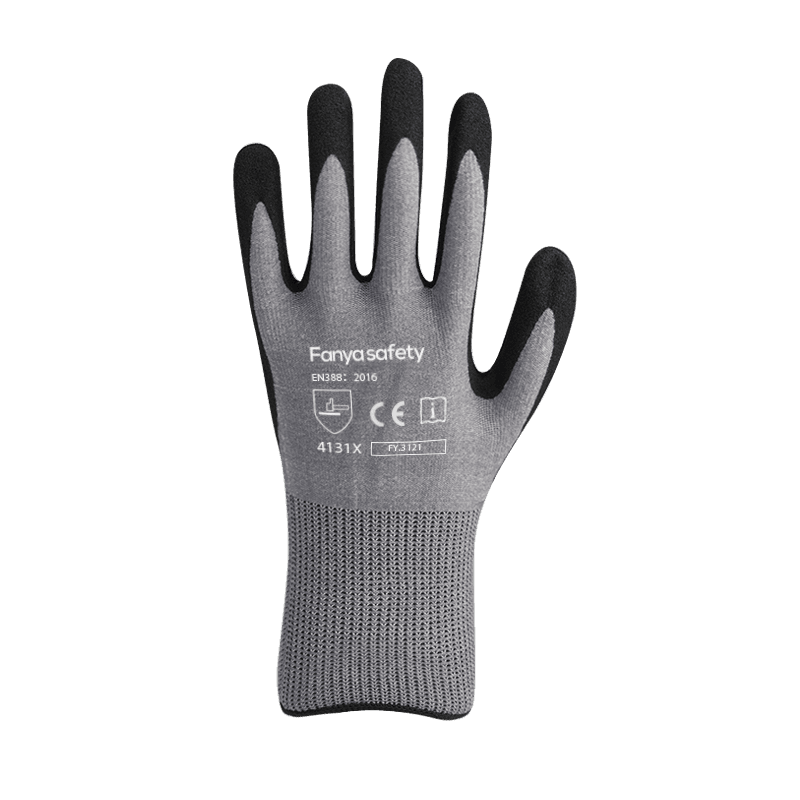15G-Nylon/Spandex-Futter mit sandfarbener Nitrilbeschichtung