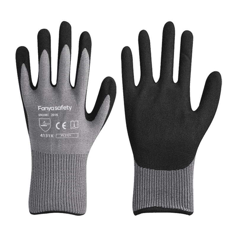 15G-Nylon/Spandex-Futter mit sandfarbener Nitrilbeschichtung